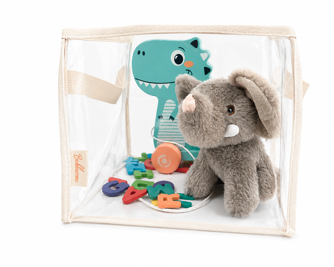 Clear Storage Basket with Handles - Medium Square - Image 2