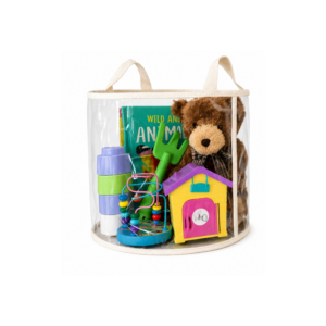 Clear Storage Basket with Handles - Large Round